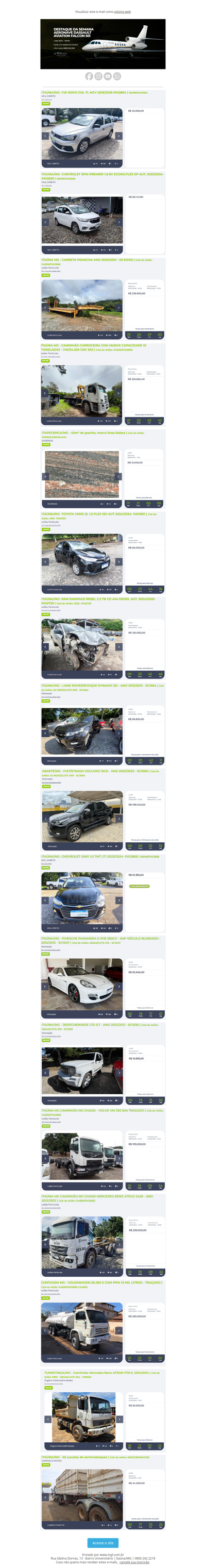 Acompanhe as novidades da semana!!  Ótimas oportunidades em nossa plataforma MGL!