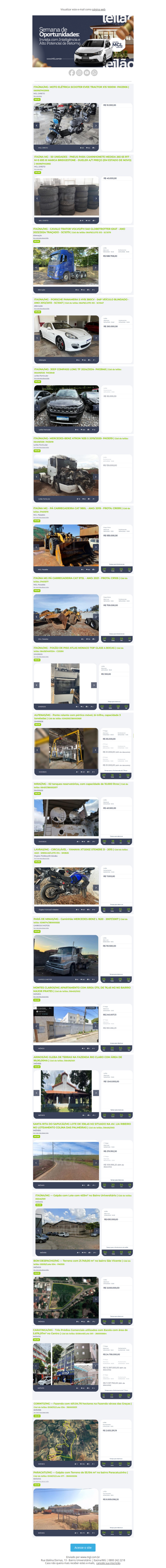 Acompanhe as novidades da semana!!  Ótimas oportunidades em nossa plataforma MGL!