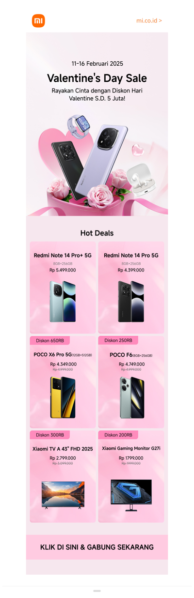 Temukan hadiah Valentine terbaik di Xiaomi!!