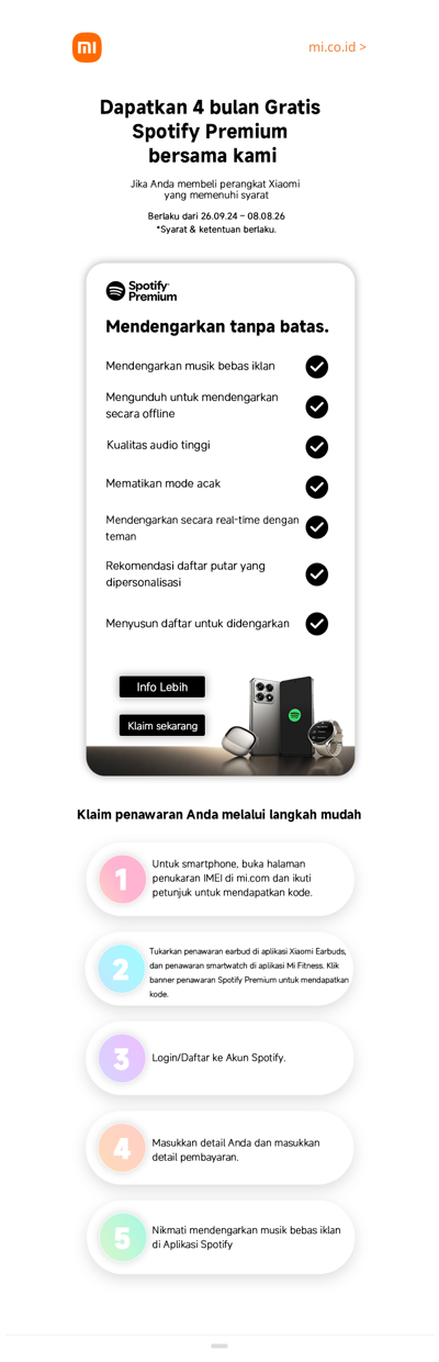 Dapatkan Spotify Premium hingga 4 bulan gratis!