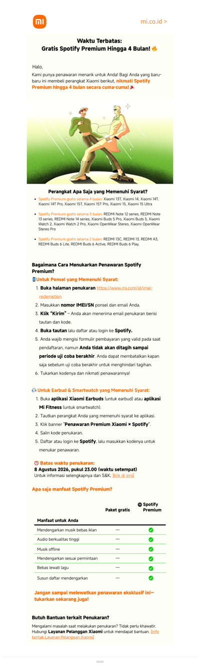 Gratis Spotify Premium Hingga 4 Bulan