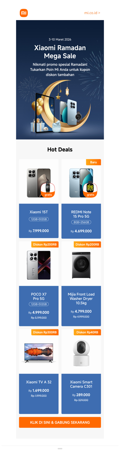 Xiaomi Ramadan Mega Sale: Nikmati promo spesial Ramadan