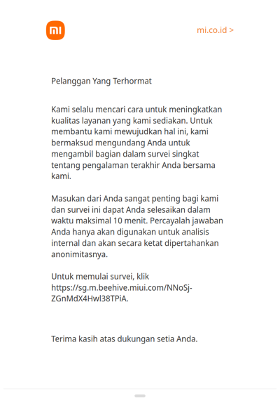Pelanggan Yang Terhormat, Kami selalu mencari cara untuk meningkatkan kualitas layanan yang kami sediakan.