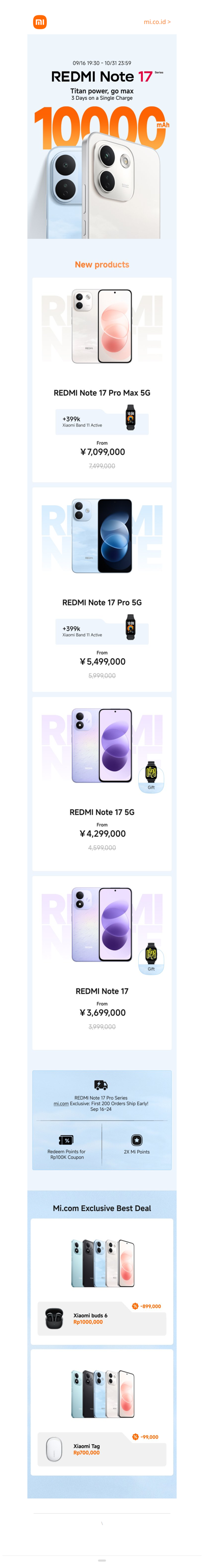 🔥 Penjualan Perdana REDMI Note 17 Series Dimulai!