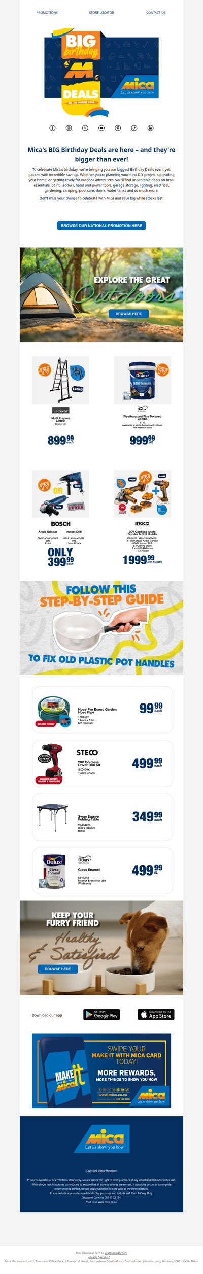 BIG Birthday Deals on paint, power tools, garage storage & more at Mica!