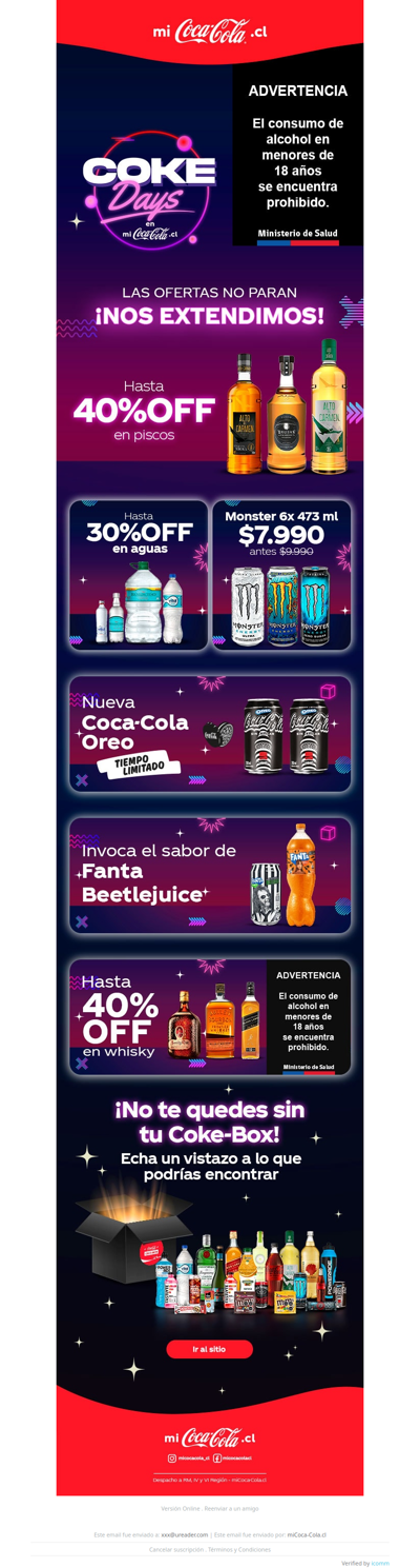 ¡Las ofertas no paran! 🤑 Hasta 40% Off en Coke-Days