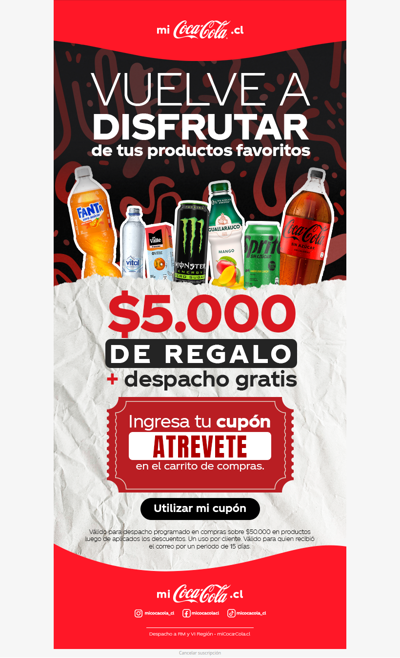 🎉 Bienvenido: $5.000 + Despacho gratis en tu primera compra