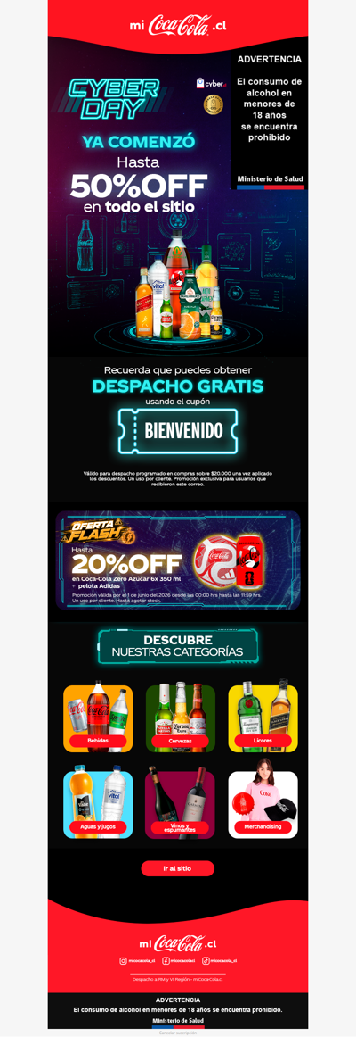 🚨 Tu primer Cyber con Despacho Gratis en miCoca-Cola 😍
