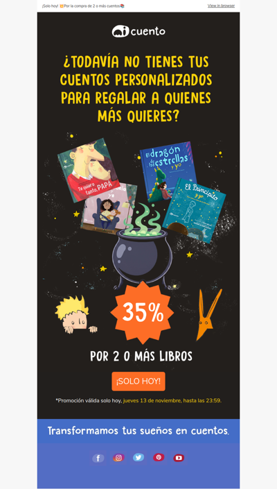 💫Tenemos una sorpresa para ti💖Un 35% en tus libros personalizados
