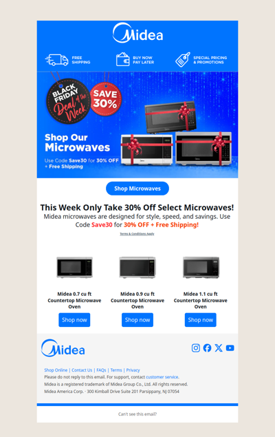 Limited-Time Offer: 30% Off Your New Microwave!