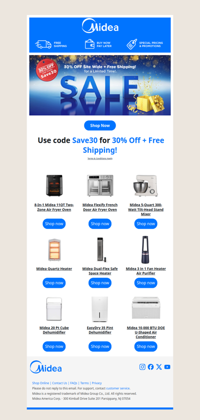 Don't Miss Out: 30% Off Sitewide + Free Shipping!