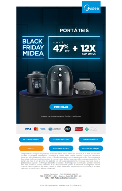 🖤 BlackMidea: Portáteis com até 47% OFF e 12x sem juros!