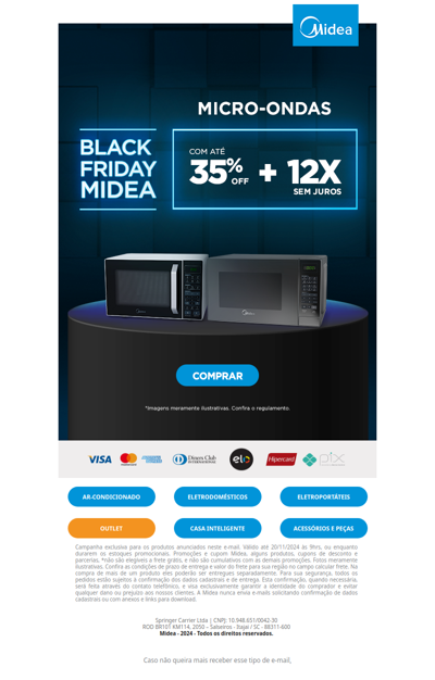 Chegou a vez dos Micro-ondas com até 35% OFF! 🔥