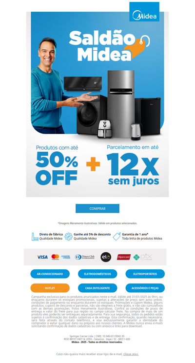 Até 50% OFF no saldão Midea: vai perder?