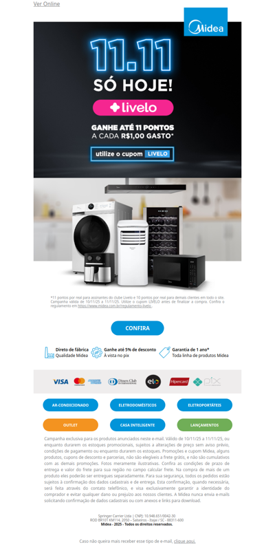 11.11 tá ON… e cheio de pontos Livelo! 🎉