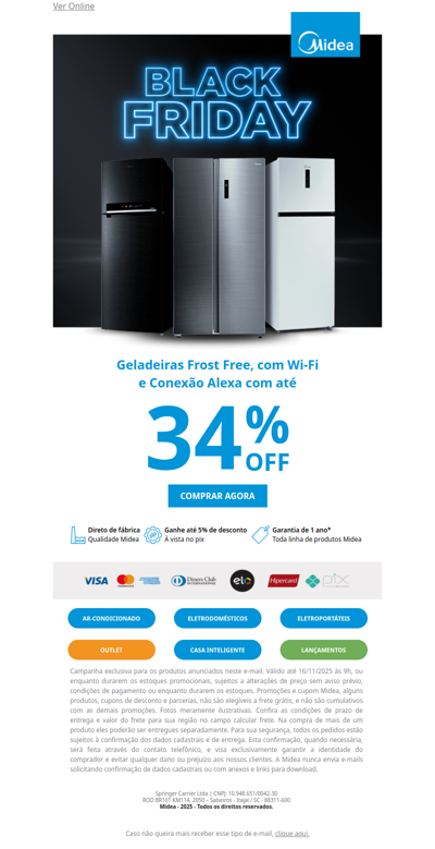 Diga “Alexa, Geladeira com até 34% OFF na Black Friday” 🛜