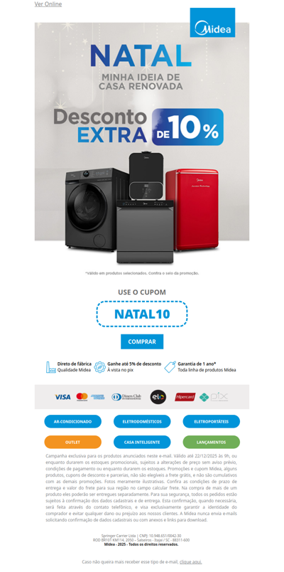 10% OFF em tudo, seu presente de Natal chegou! 🎁