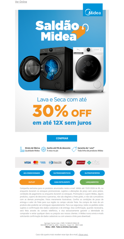 💥 30% OFF pra lavar, secar e economizar