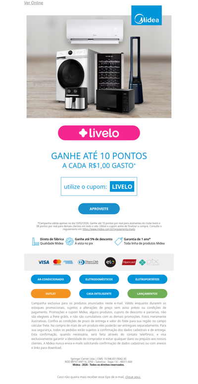 Livelo turbinado: até 10 pontos por real💙