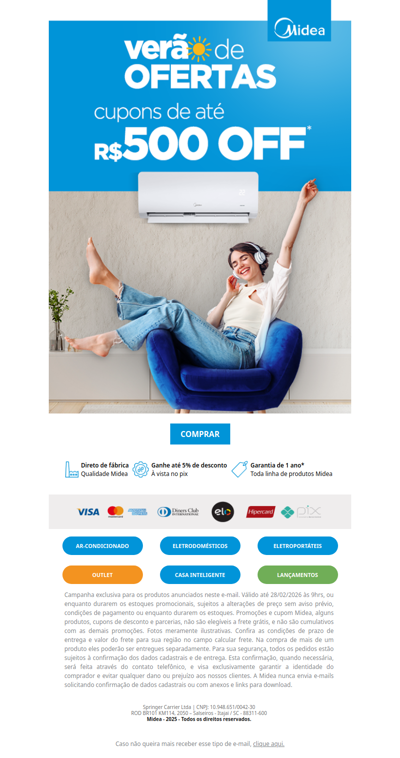 Últimos dias de Verão com até R$500 OFF 🌥️