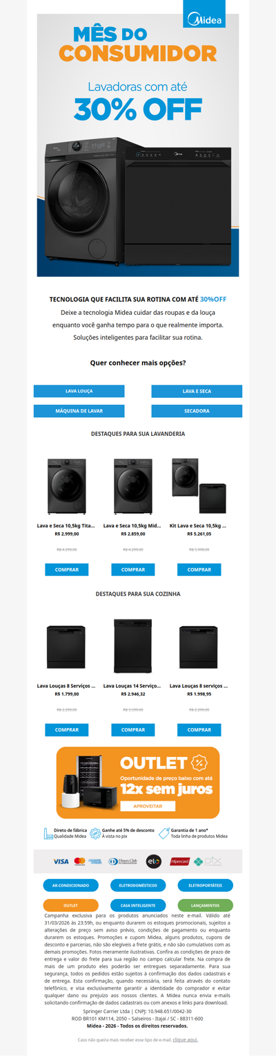 Roupa limpa, louça pronta e até 30% OFF 🫧