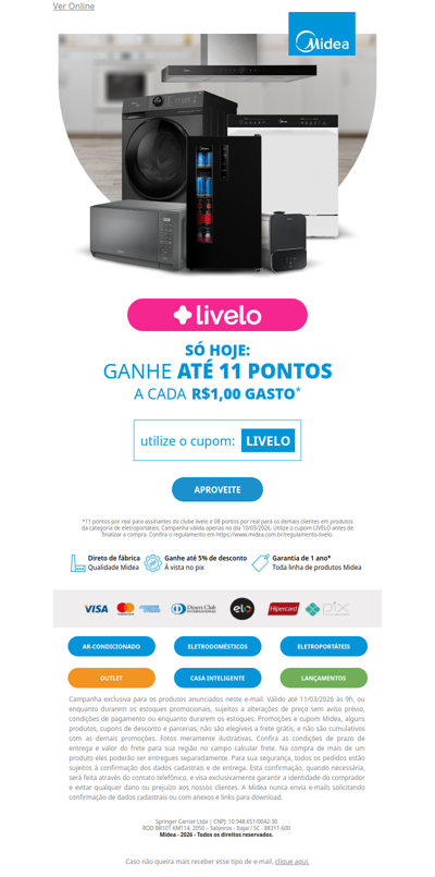 Até 11 pontos por R$1 gasto no Mês do Consumidor 💙
