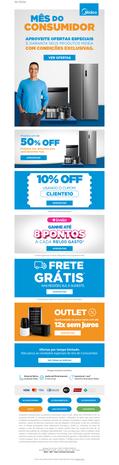 Dia do Consumidor com Desconto, Frete Grátis, Livelo...