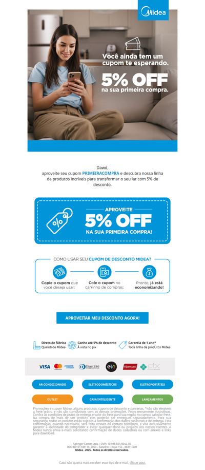 Seu desconto de boas-vindas te espera! 👀