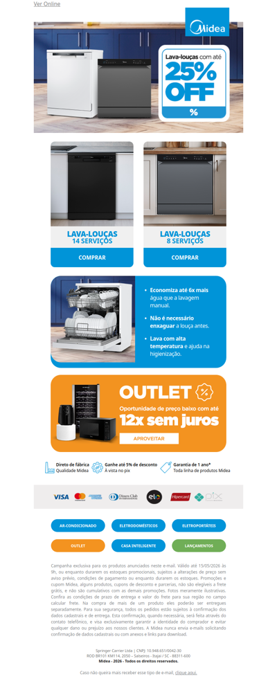 Até 25% OFF para nunca mais lavar louça 🫧