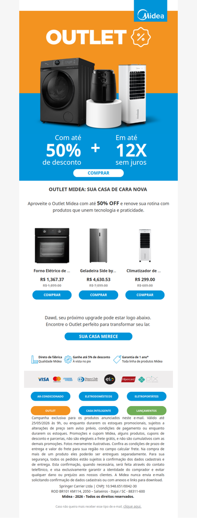 Outlet Midea: descontos que sua casa merece 🏠😍