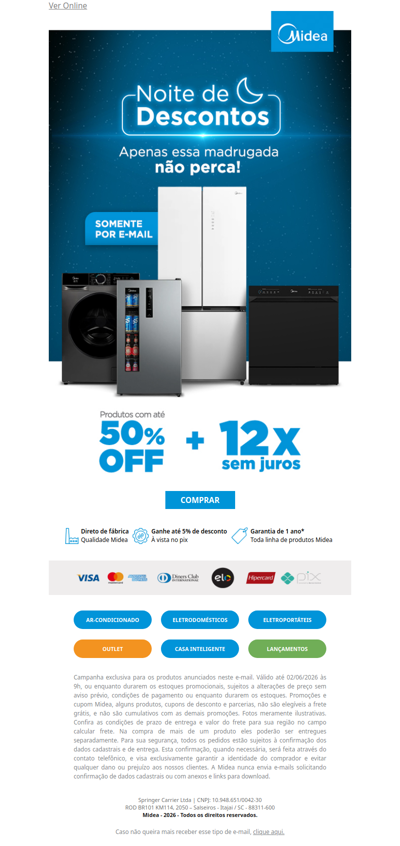 Só esta noite: até 50% OFF para você 🌙