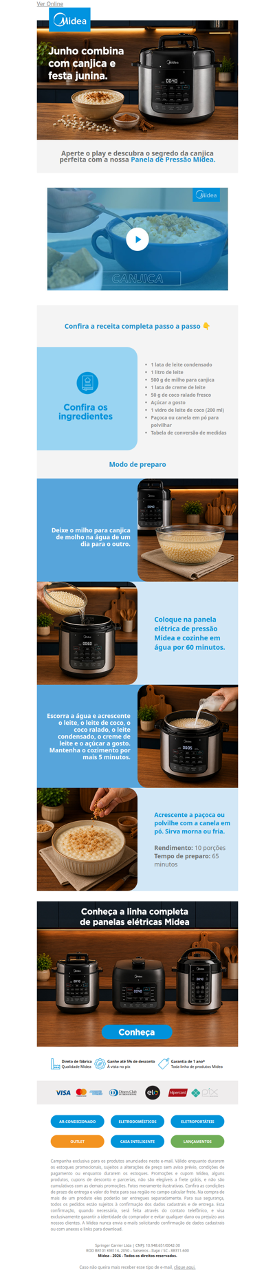 Junho pede canjica… e a Midea entra na receita 🔥