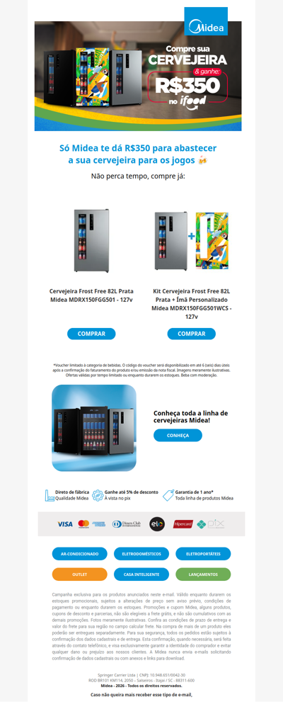 Ganhe R$350 para estrear sua cervejeira nova🍻