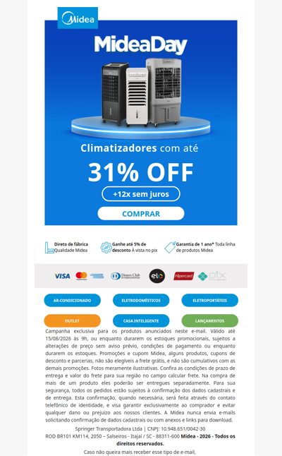 ☀️ Prepare sua casa para o calor com até 31% OFF