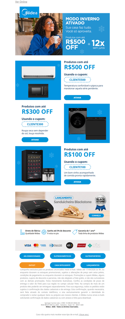 ❄️ Até R$500 OFF para ativar o modo inverno