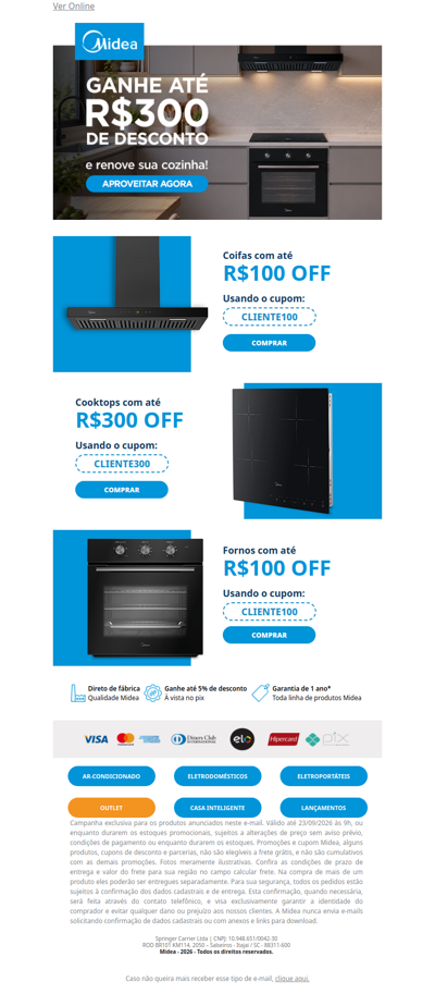 Até R$300 OFF para dar cara nova à cozinha 🏡