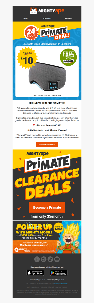 😱Today's Primate 24 hour Deal - JUST $10!