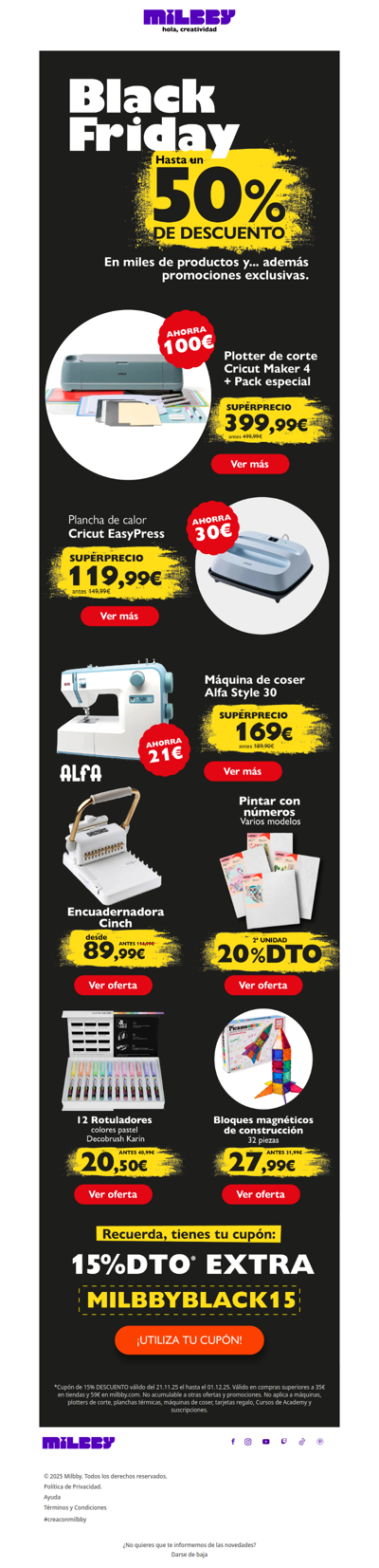 💥 Black Friday en Milbby: ¡ofertas imbatibles!