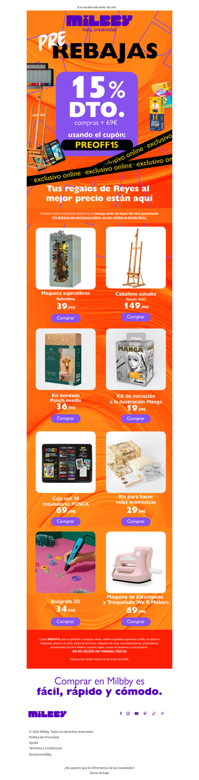 PRE REBAJAS 15 % DESCUENTO online {Cupón PREOFF15}