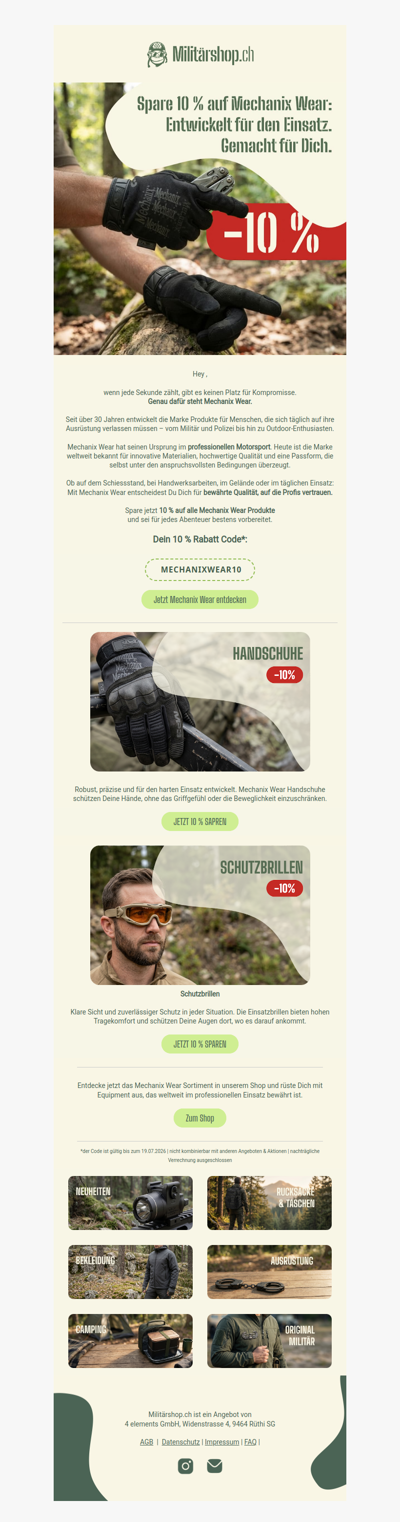 10% auf Mechanix Wear: eine Marke mit Mission.