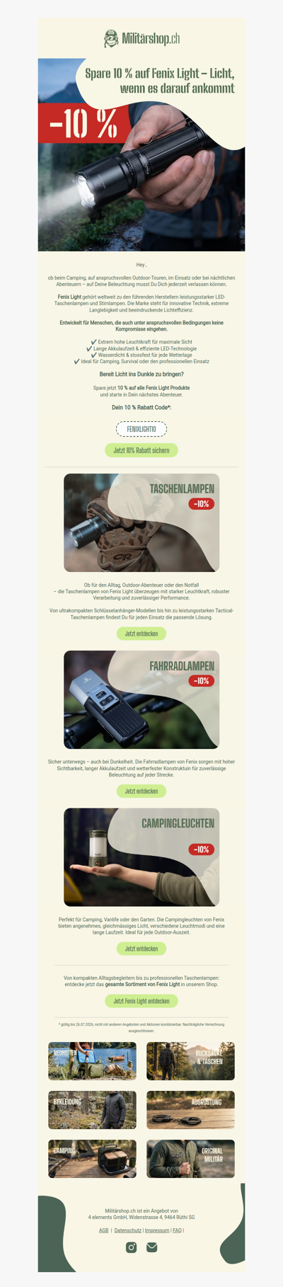 Bereit für jedes Abenteuer? 💡 10 % auf Fenix Light