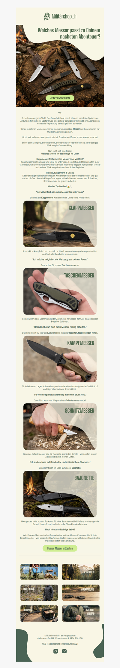 Welches Messer passt zu Deinem Abenteuer?