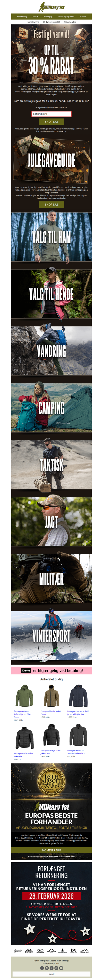 Festligt vanvid! 🎄 Op til 30 % rabat + Gave på 100 kr 🎁