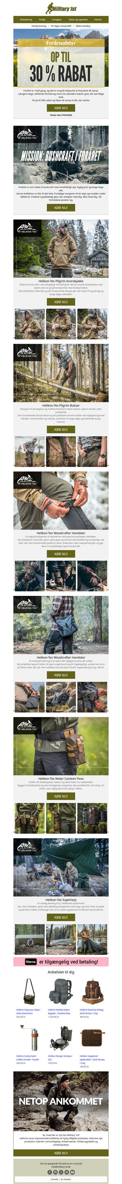 Op til 30% rabat | Helikon-Tex – Mission: bushcraft i foråret 🏕️🪵