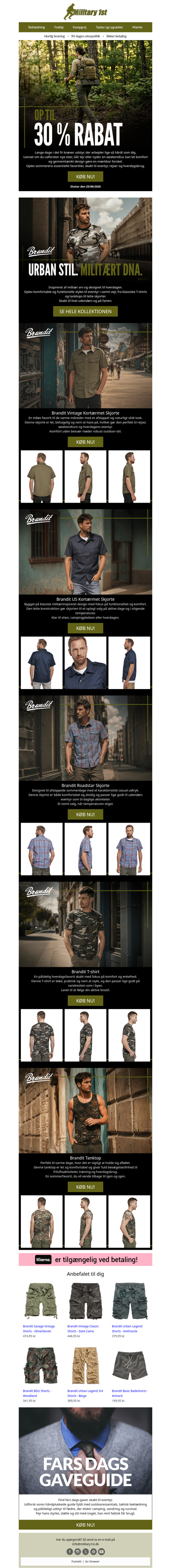 Brandit Tops til sommeren | Op til 30 % rabat