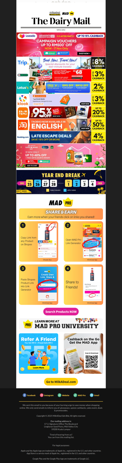 🏴 AirAsia School Holiday Deals | Lotus's Free Deliveries| Temu Black Friday