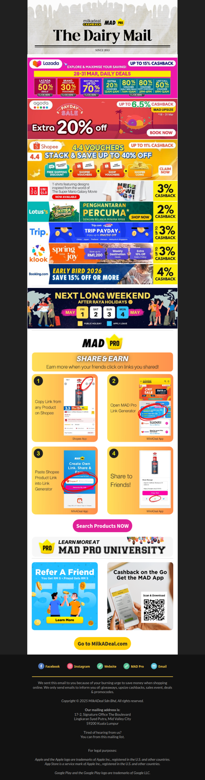 😱 Agoda Upsize Last Day | Uniqlo Mario | Shopee 4.4 Soon