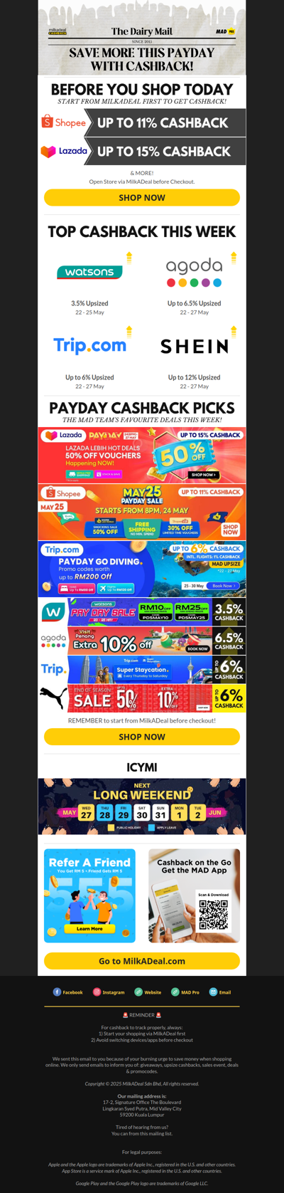 😎 Don’t Shop without Activating Cashback this PayDay