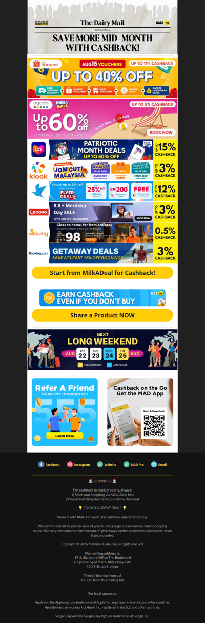 🇲🇾 Agoda Mega Sale | Shopee Mid-Month Sale | Lazada Merdeka Flags