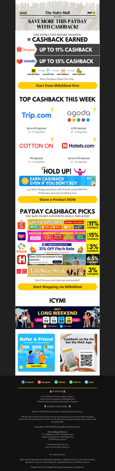 😨 PayDay Buys with No Cashback is a Missed Opportunity